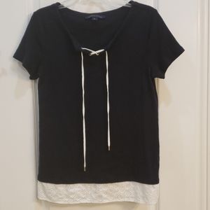 Navy blue short sleeved top